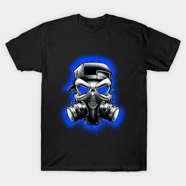 Toxic/Radioactive Skull Gas Mask T-Shirt by Taylor'd Designs